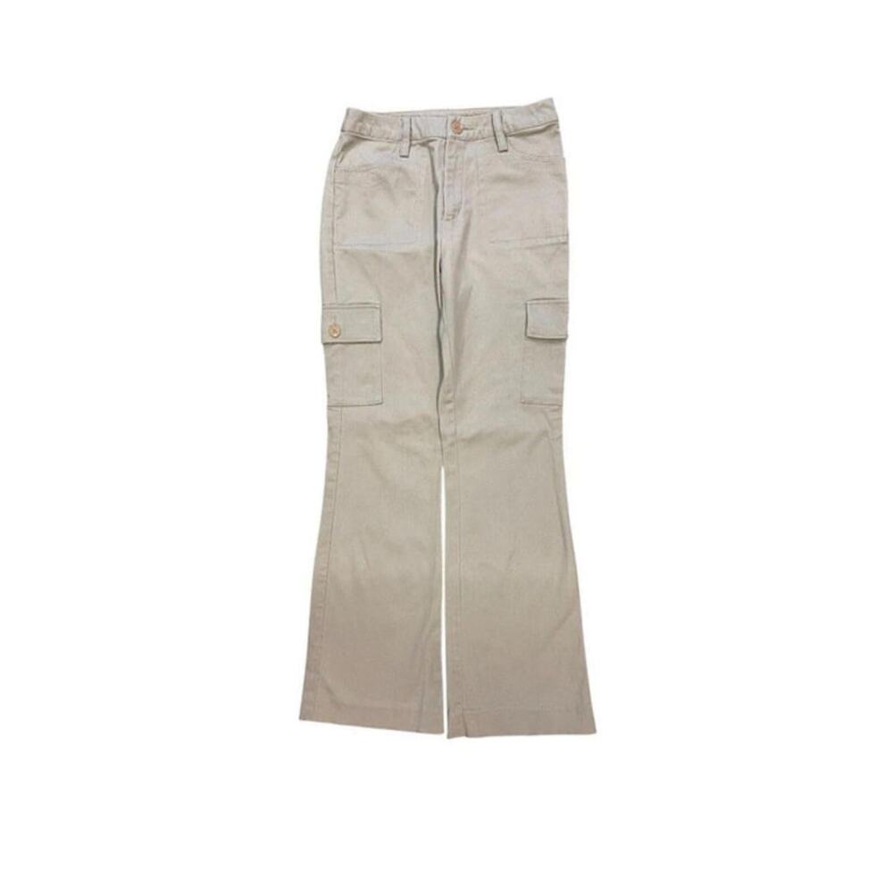Japanese Vintage Flared Cargo Khaki Pant Beige 4 - Picture 3 of 11